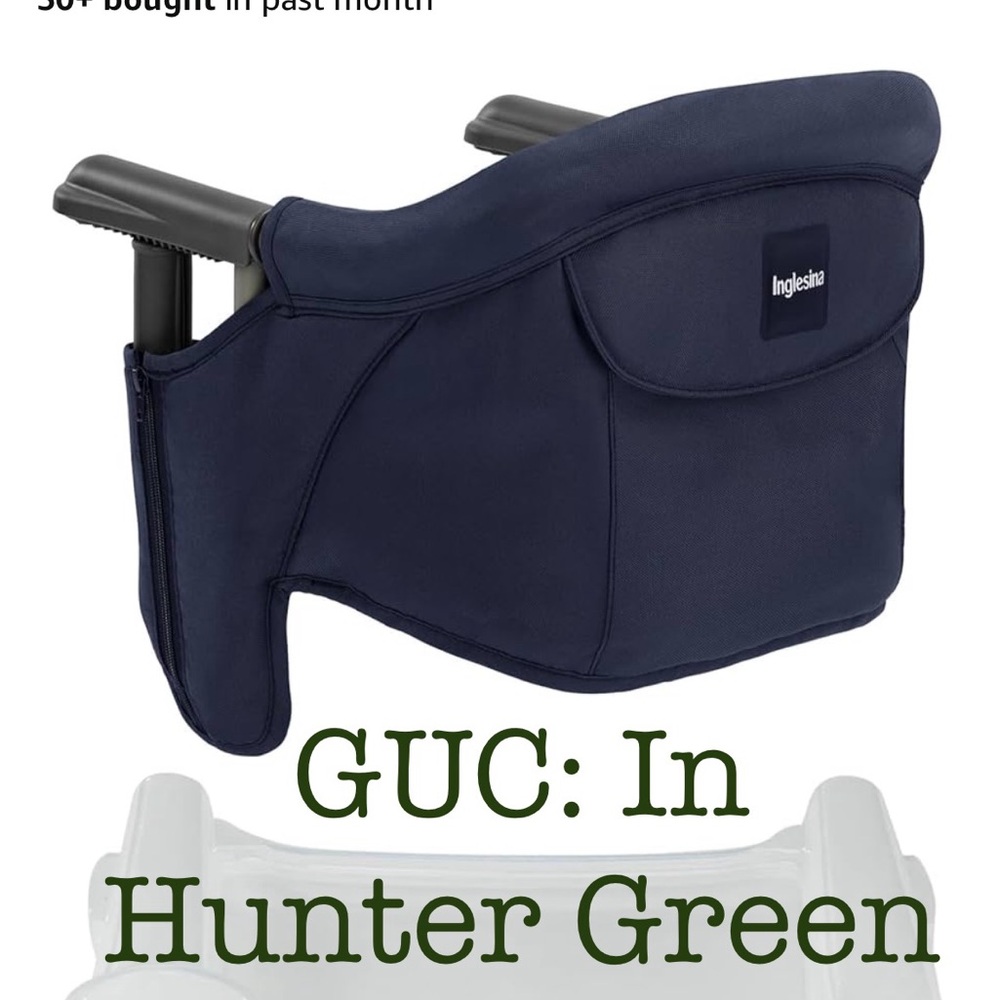 Portable Hook-On High Chair - Hunter Green (plastic tray included)